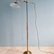 Brass and grooved glass floor lamp in Art Deco style