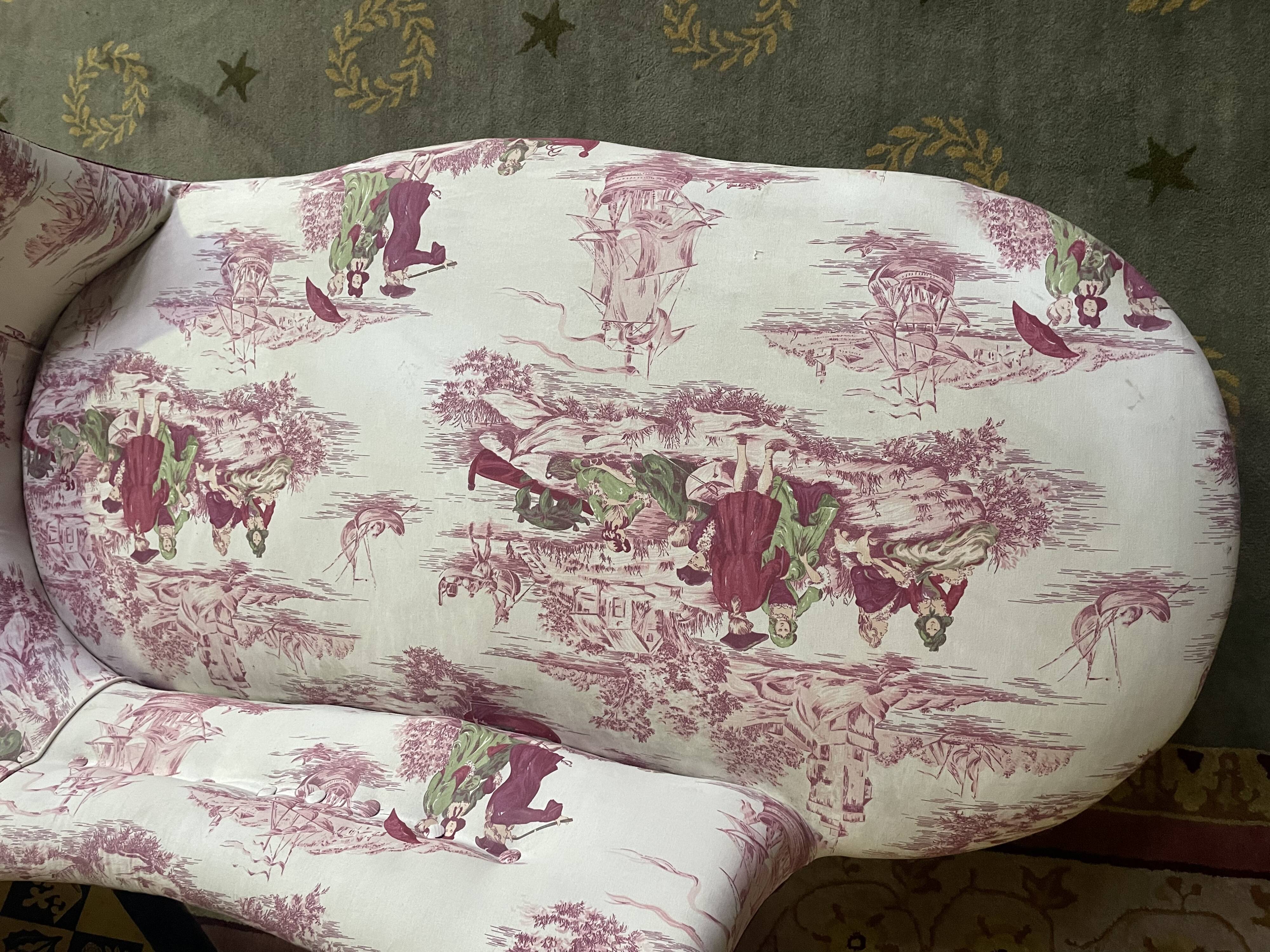 Méridienne Napoléon III toile de Jouy