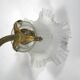 Swan neck wall light in gilded brass and glass