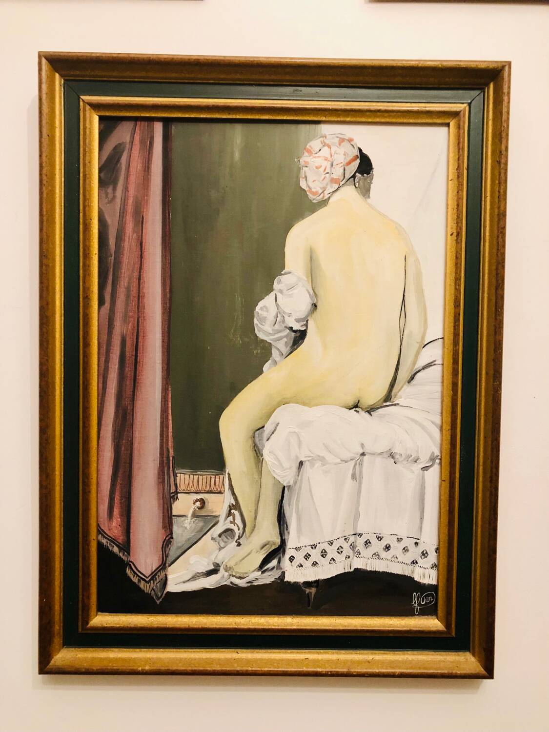 Painting reproduction of the bather by Jean Auguste Dominique Ingres