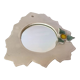 Miroir céramique bord dentelé avec une fleur