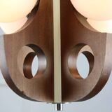 Lustre Mid-Century Scandinave en Chrome et Opaline, 1960s