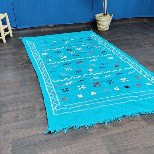 Turquoise Berber Moroccan rug bohemian