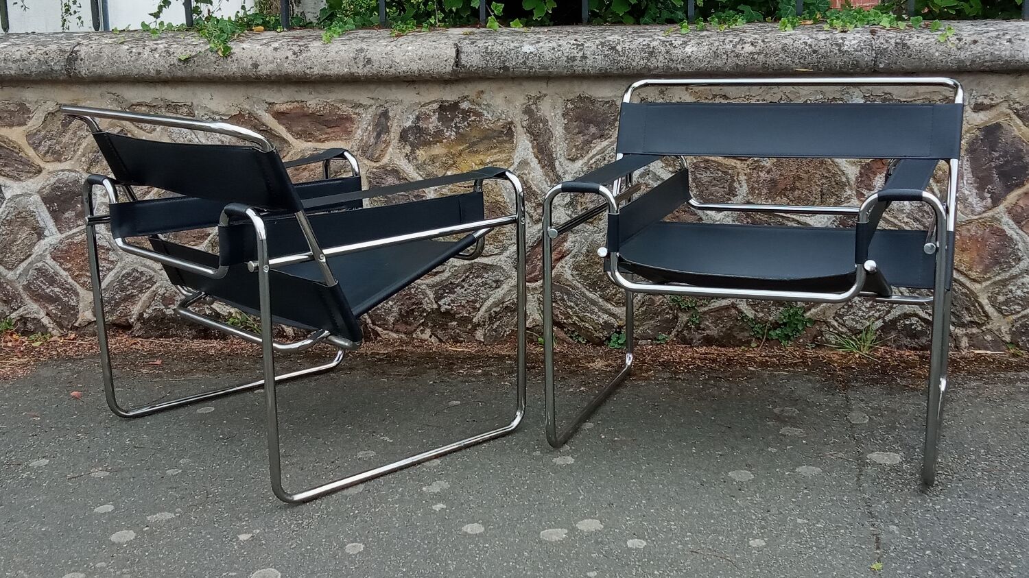 Pair of Wassily armchairs by Marcel Breuer