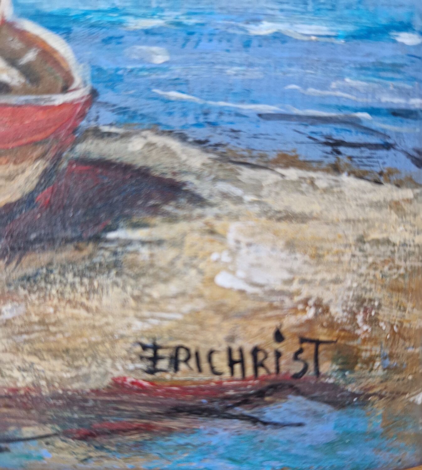 Peinture à l'huile sur bois marine