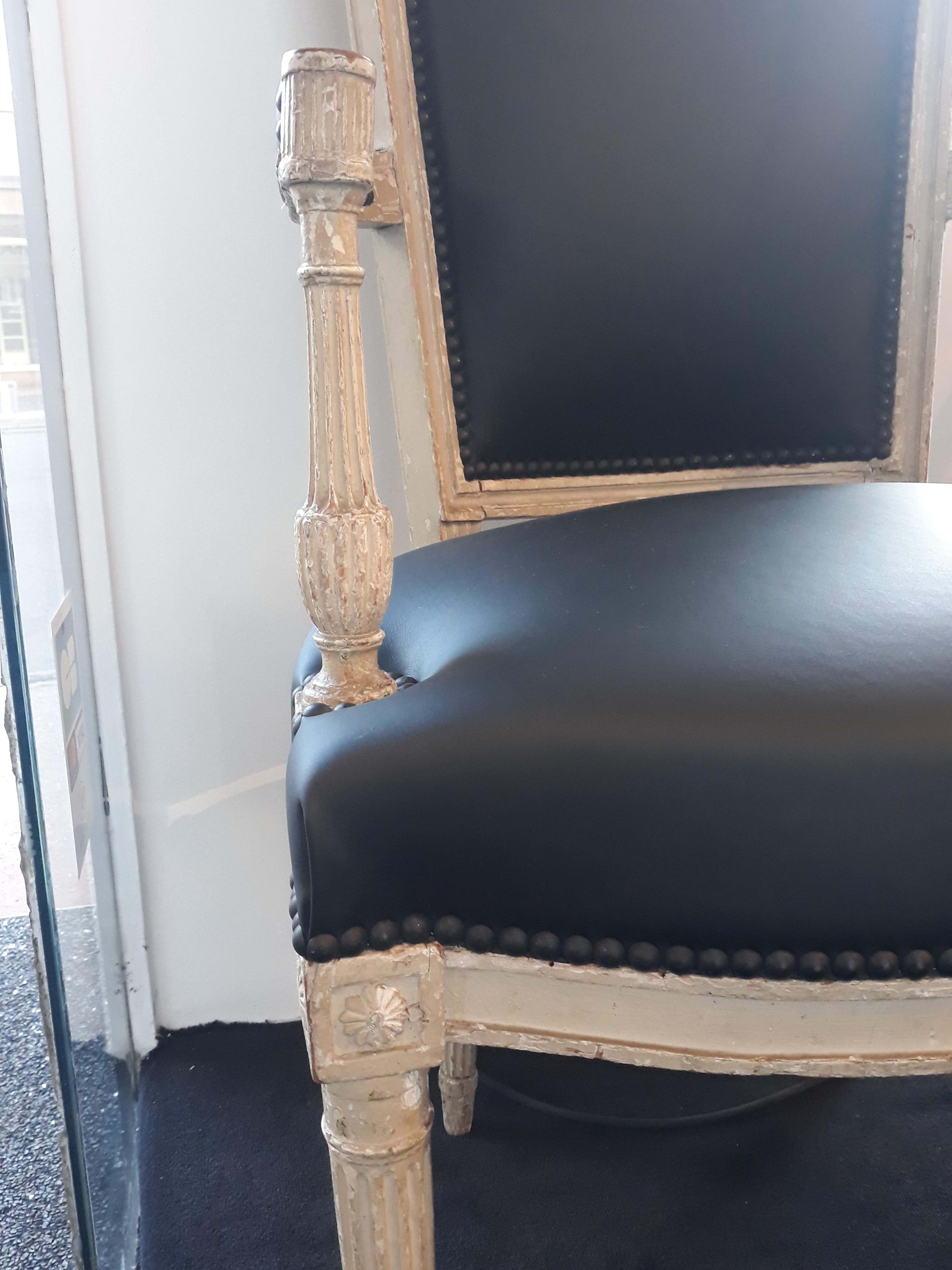 Restored black armchair