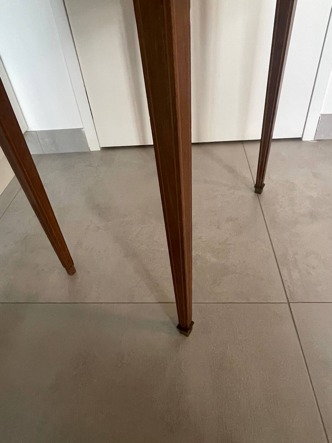 Directoire marquetry console in mahogany