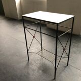 Console en fer avec plateau en marbre, années 1980
