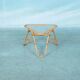 Vintage rattan coffee table from the sixties, bohemian rattan side table.