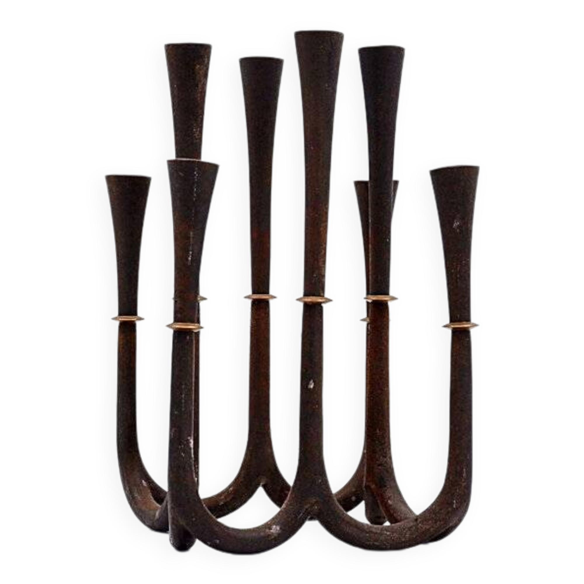 Cast iron and brass candle holder by Jens Quistgaard for Dansk designs, 1960