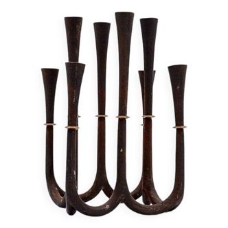 Cast iron and brass candle holder by Jens Quistgaard for Dansk designs, 1960