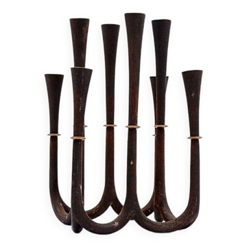 Cast iron and brass candle holder by Jens Quistgaard for Dansk designs, 1960