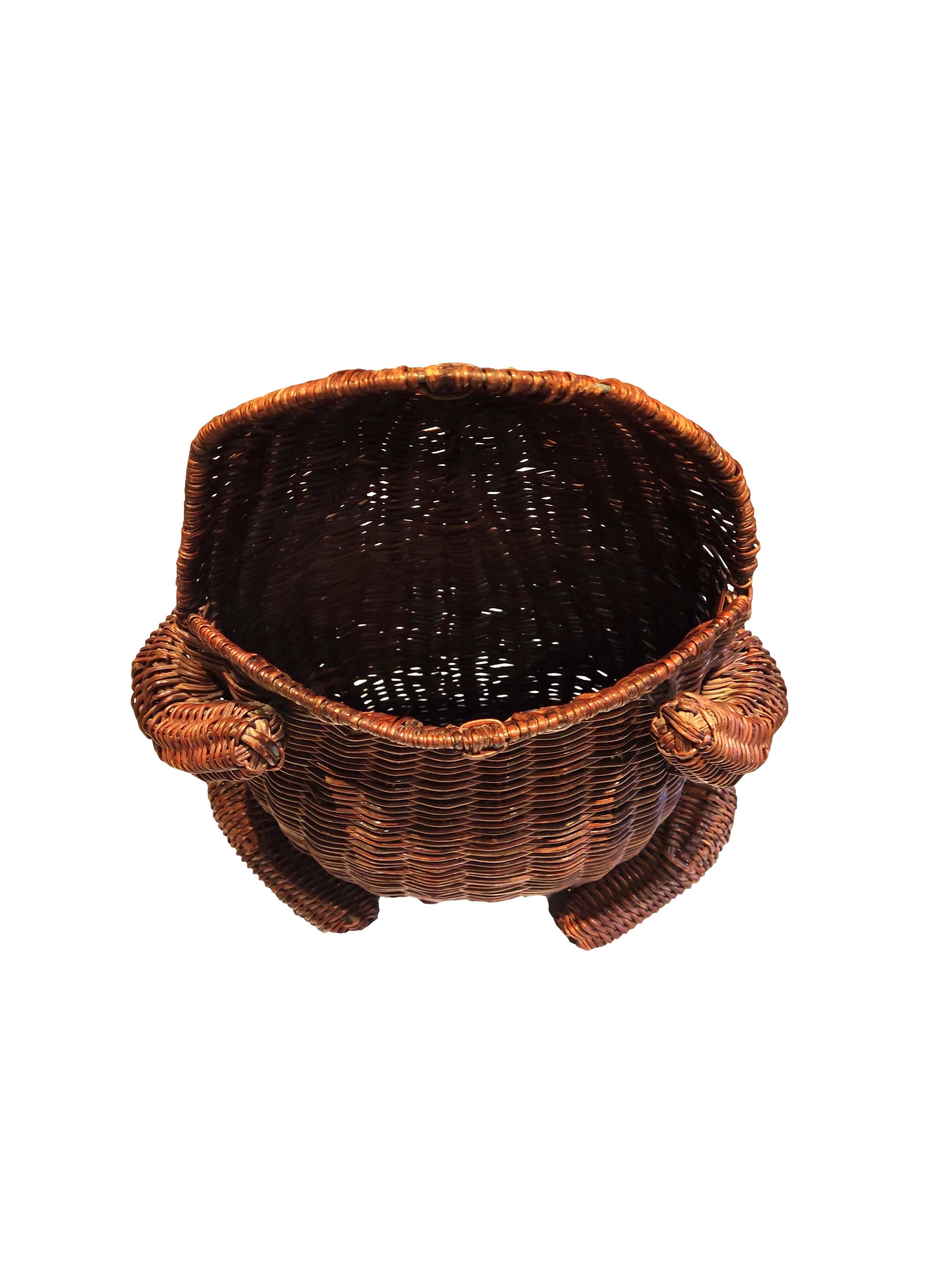 Olivier Cajan paper trash in wicker, 1975