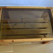 Table basse bois et verre