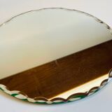 Vintage round and beveled table mirror