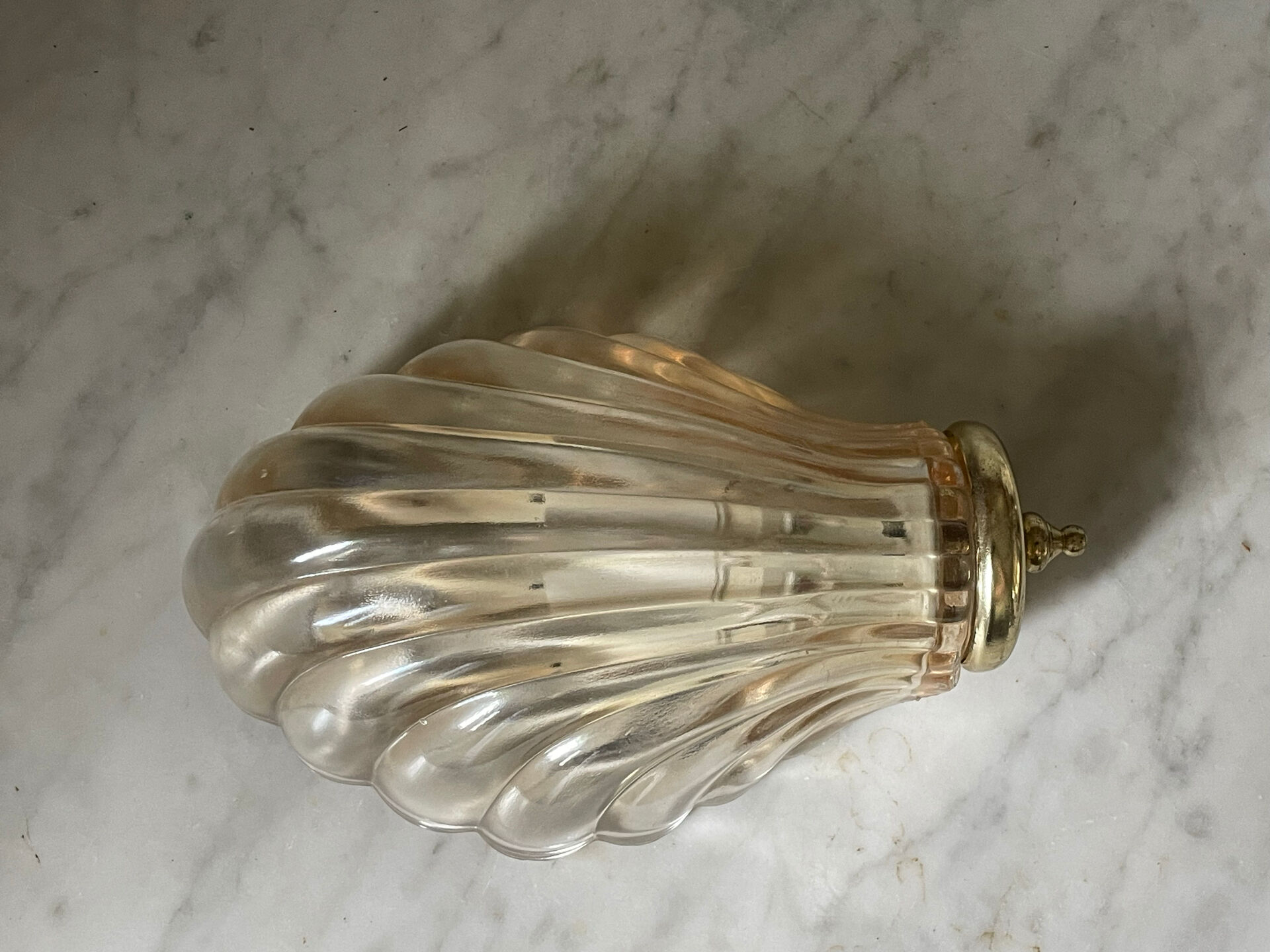 Vintage smoked glass shell wall light