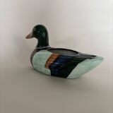 Painted wooden duck pot