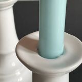 Antique White Ceramic Candlesticks