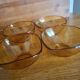 Set of 4 vintage amber glass bowls by Vereco.