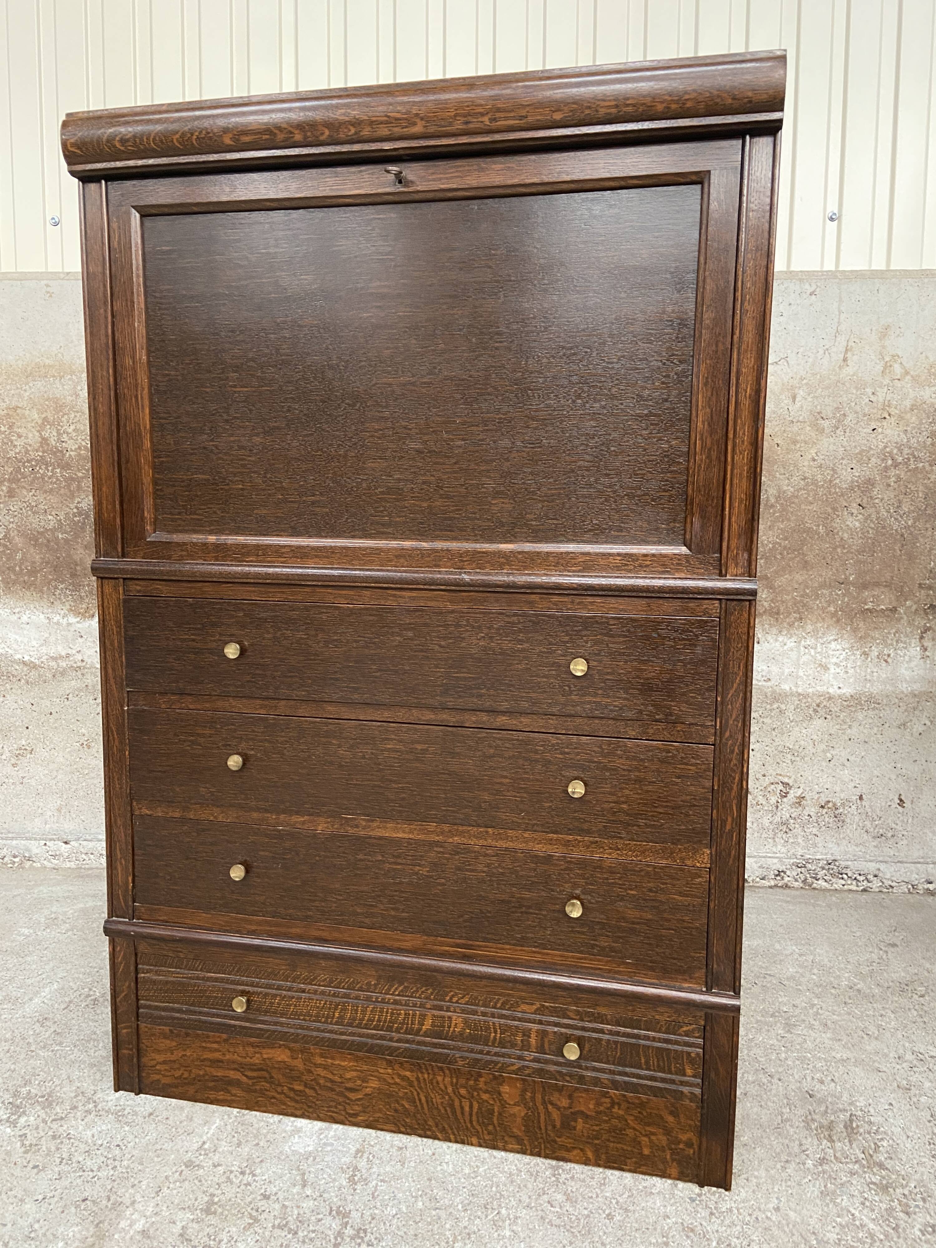 Secretary with flap art-deco desk mid-century vintage 1950