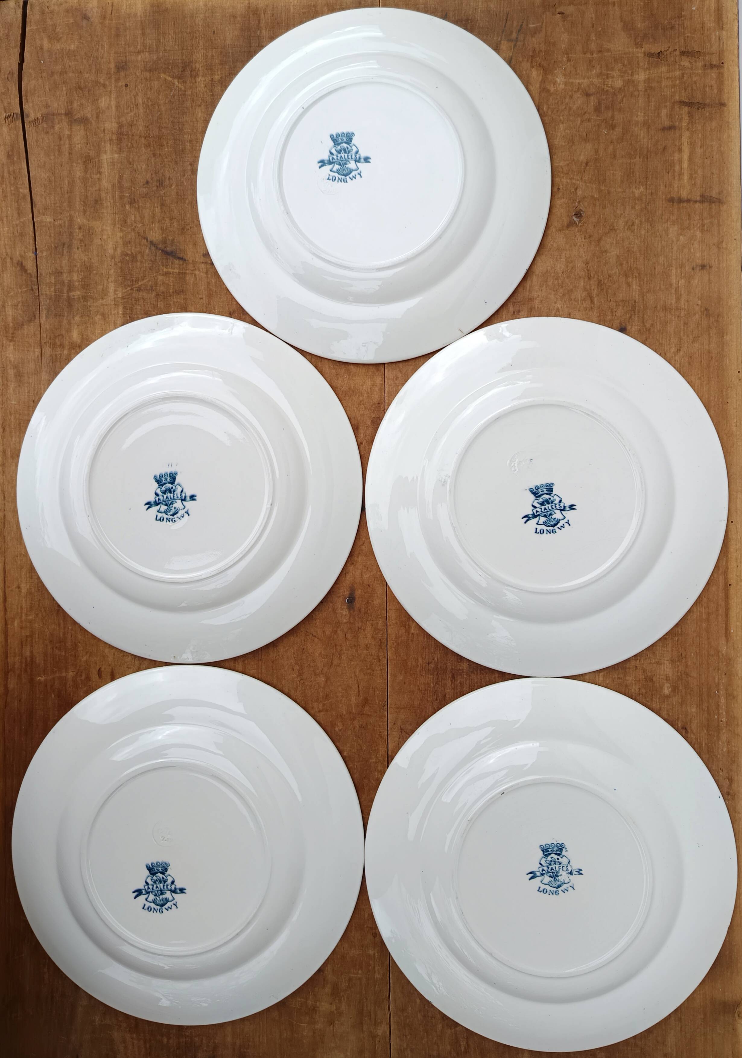 Antique flat plates, Azalées model - Longwy