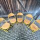 Lot de 5 chaises d’écolier vintage – Jaune & Bois