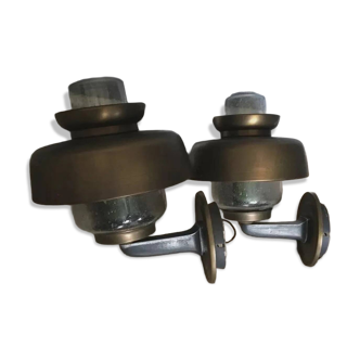 Pair of Egon Hillebrand Brass Wall Lamps – Germany, 1960s