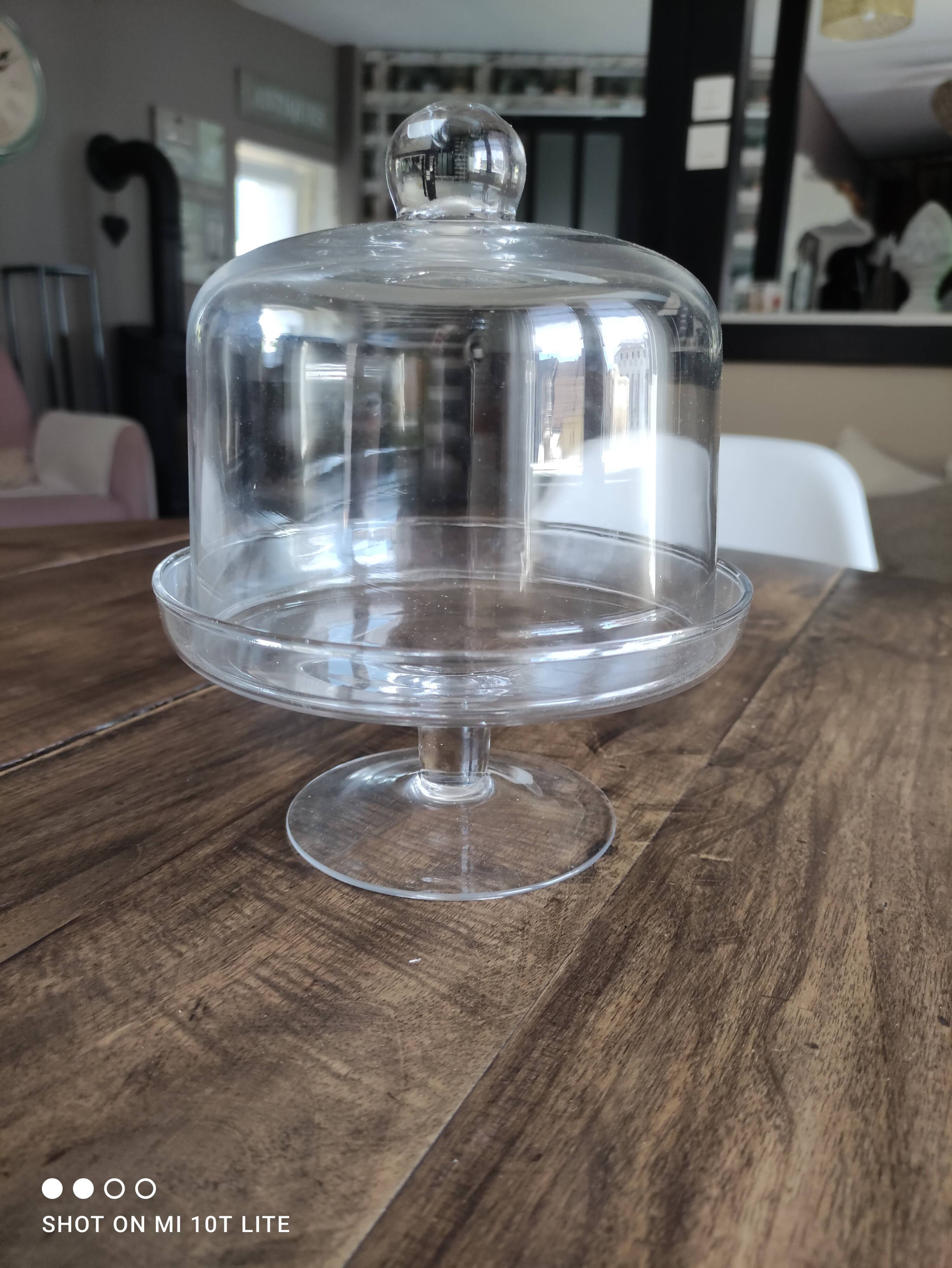 Glass bell on low stand