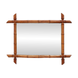20th century rectangular faux bamboo wall mirror, France ca. 1960