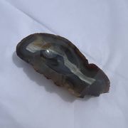 Vintage blue brown agate slice tray agate ashtray 1960