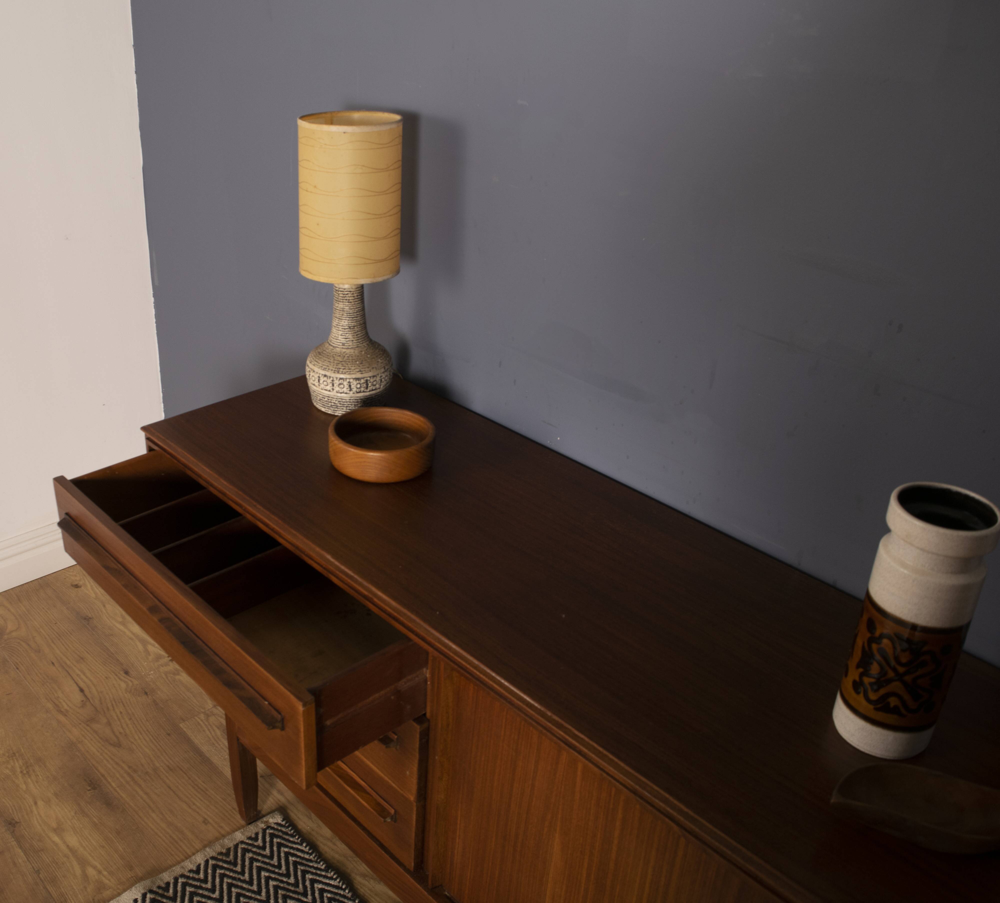 Restored 1960s Long Aformosia Sideboard By White & Newton
