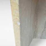 Square Travertine Coffee Table with Rounded Corners, Italy, 1970s