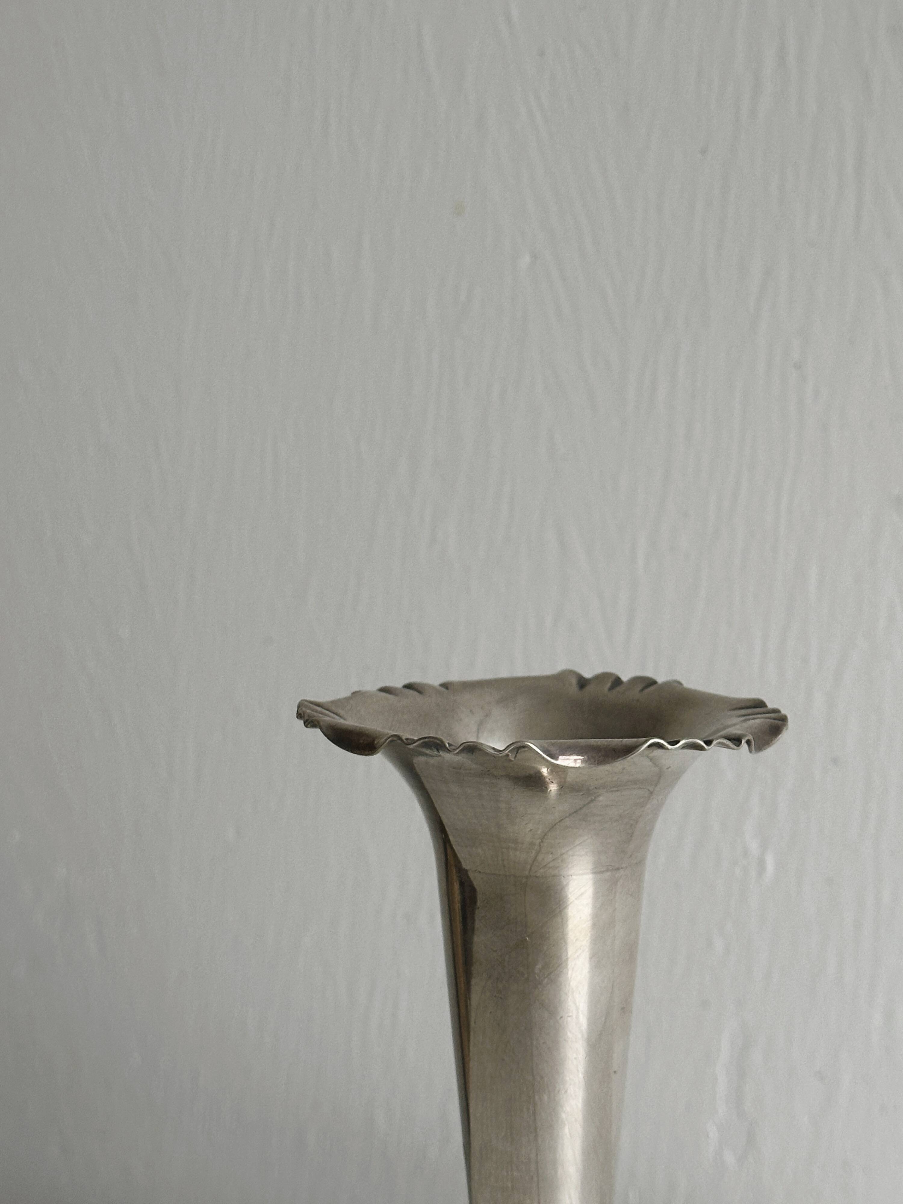 Small metal soliflore vase