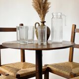 4 wooden and straw country chairs