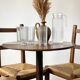 4 wooden and straw country chairs