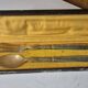 vintage metal silver-plated & bakelite salad service 28cm antique box