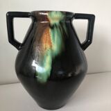 Enamelled ceramic vase