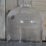 Large vintage transparent glass bottle from the 1950s – Czech decorative piece.