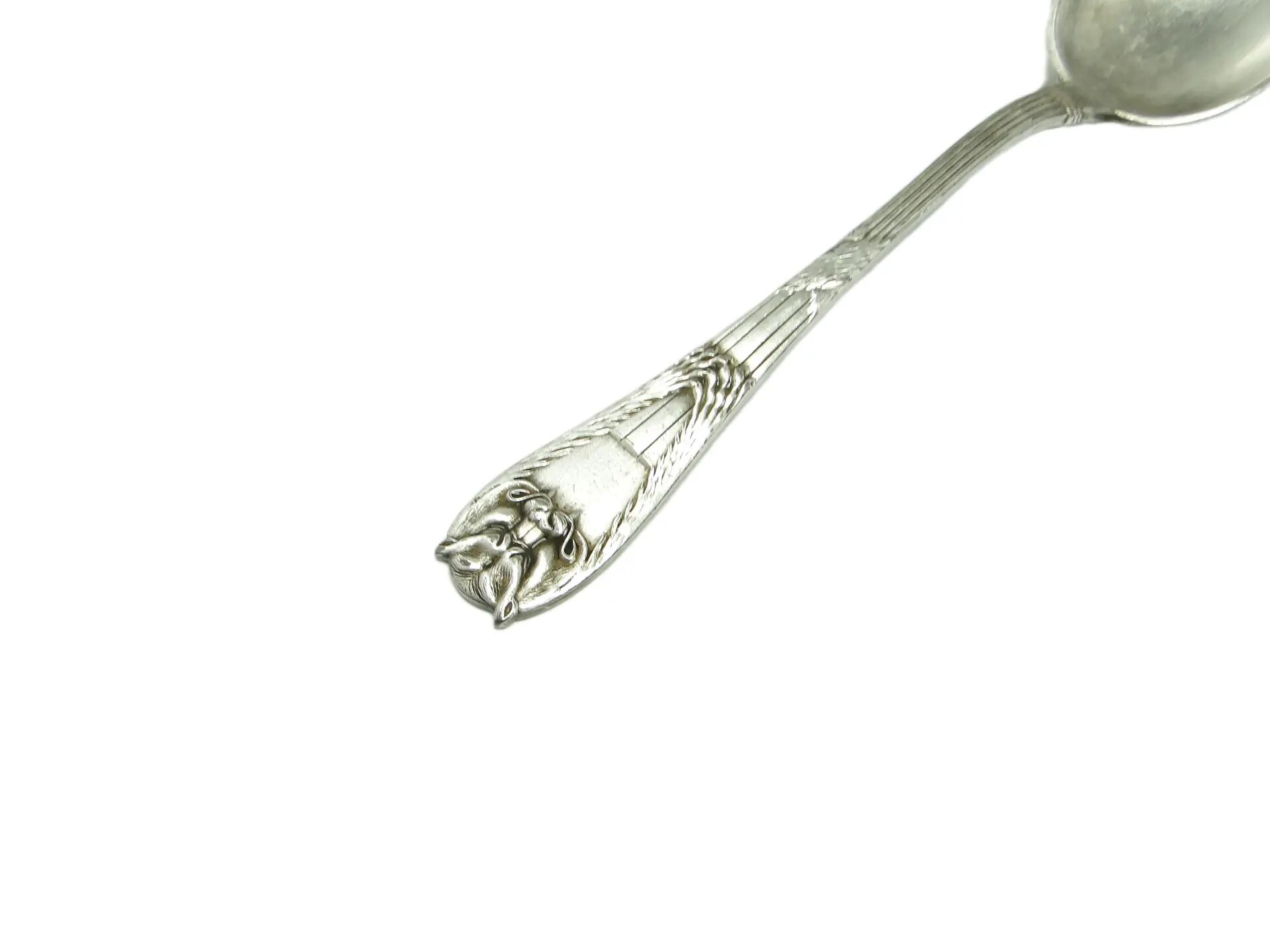 Cuillère à soupe égyptienne, Art Déco, en laiton argenté, Fraget, Pologne, années 1920.