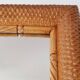 Vintage mirror 1950 in honeycomb-style carved wood