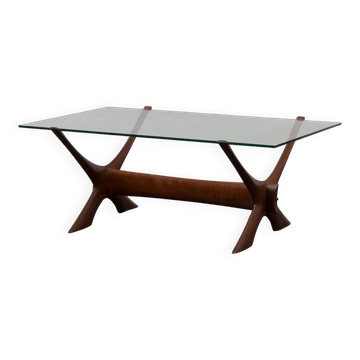 Table basse en teck par Illum WIkkelsø pour CF Christensen, Danemark, années 1960