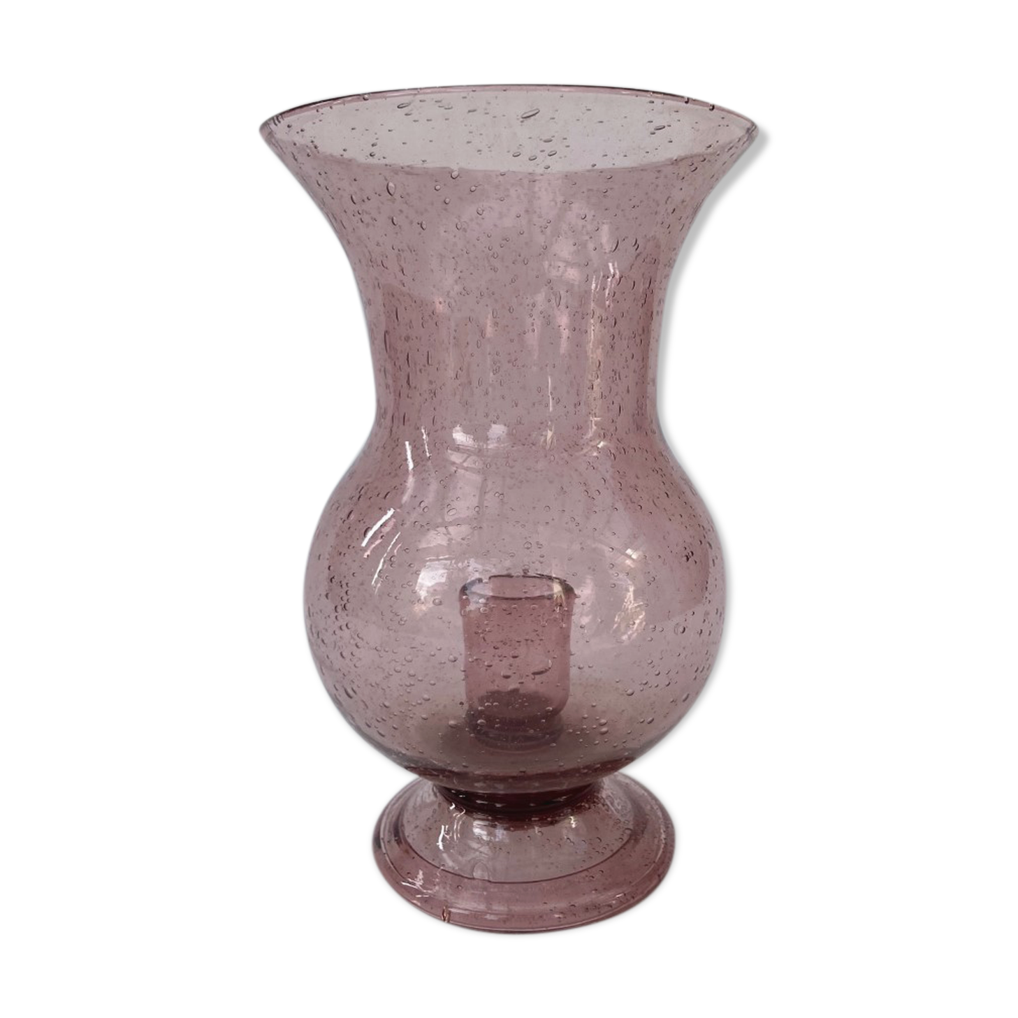 Blown glass photophore of biot glassware