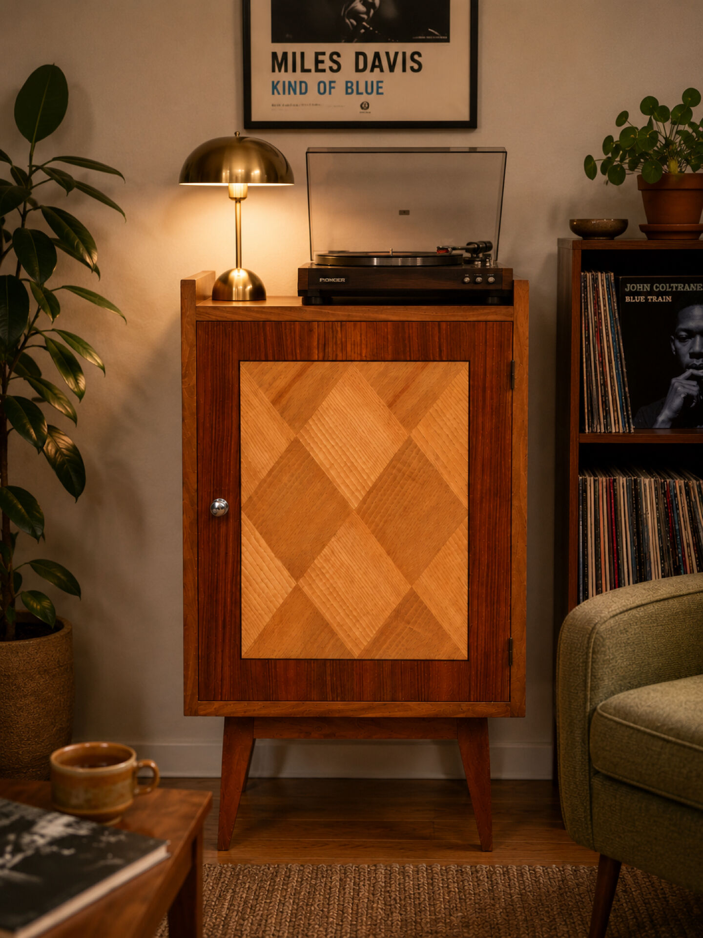 Vintage rosewood and elm buffet 1950