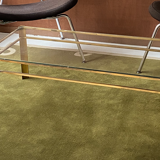 glass and brass table