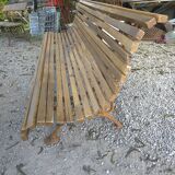 Cast iron and oak garden bench