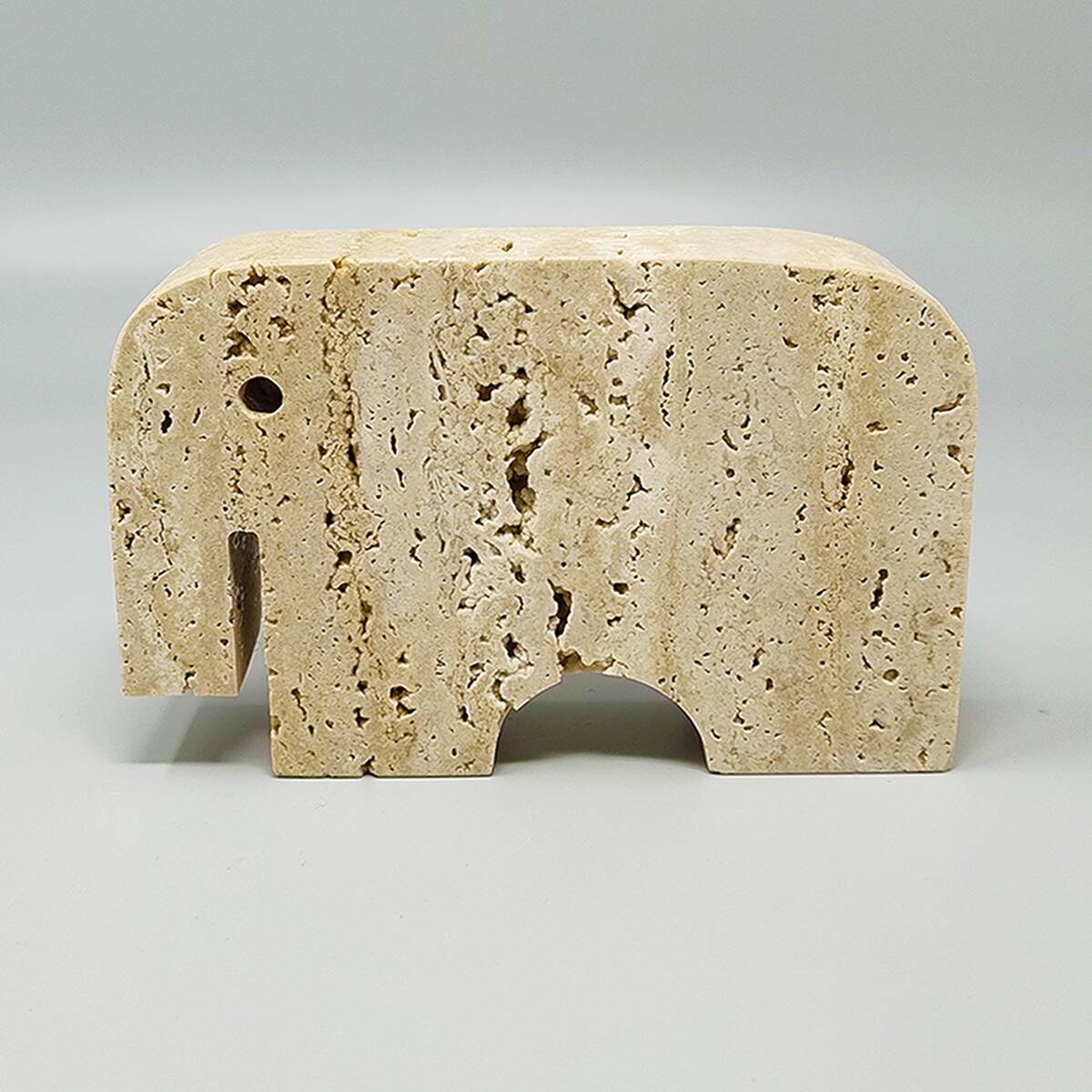 1970s Original Travertine Elephant Sculpture by Enzo Mari for F.lli Mannell