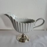 Porcelain and silver-plated gravy boat