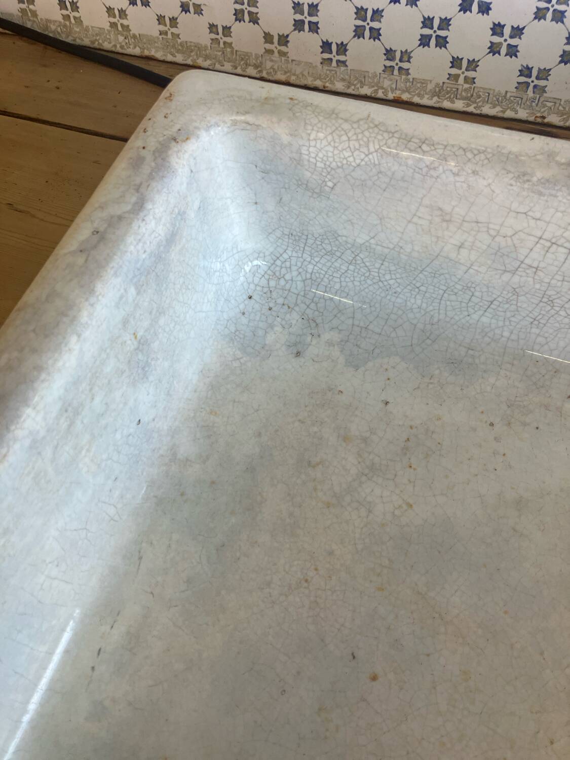 Vintage Ceramic Stamp Sink with Farmhouse Drainer