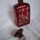 Antique Bohemian Crystal Carafe Egermann Ruby Red Engraved.