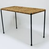 Long side table by Carl Aubock, flower bench, rattan, wicker, Austria, 1950s